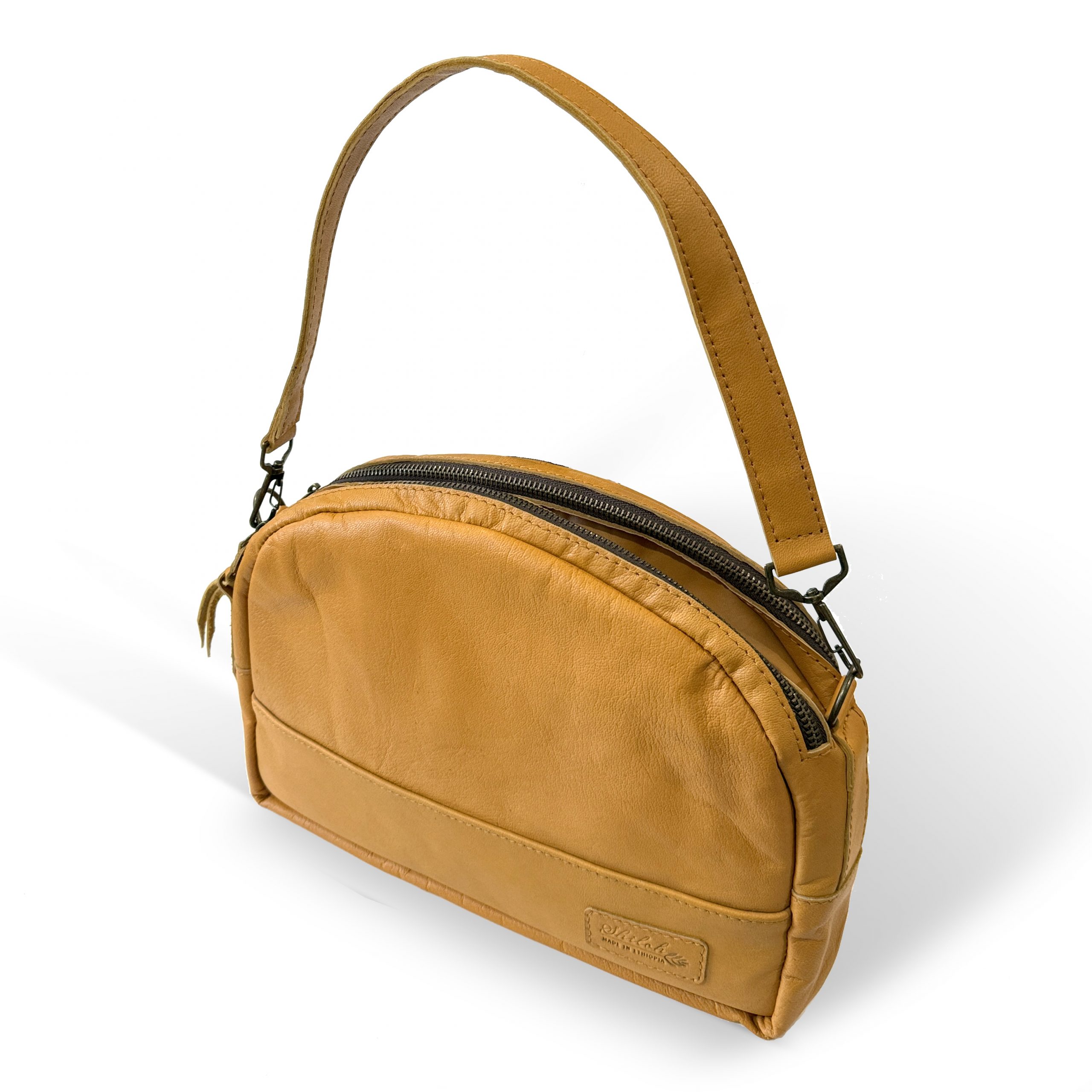 Priscilla Double-Zip Purse in Camel