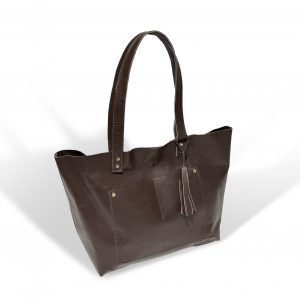 Mary Major mid-sized leather tote in Espresso