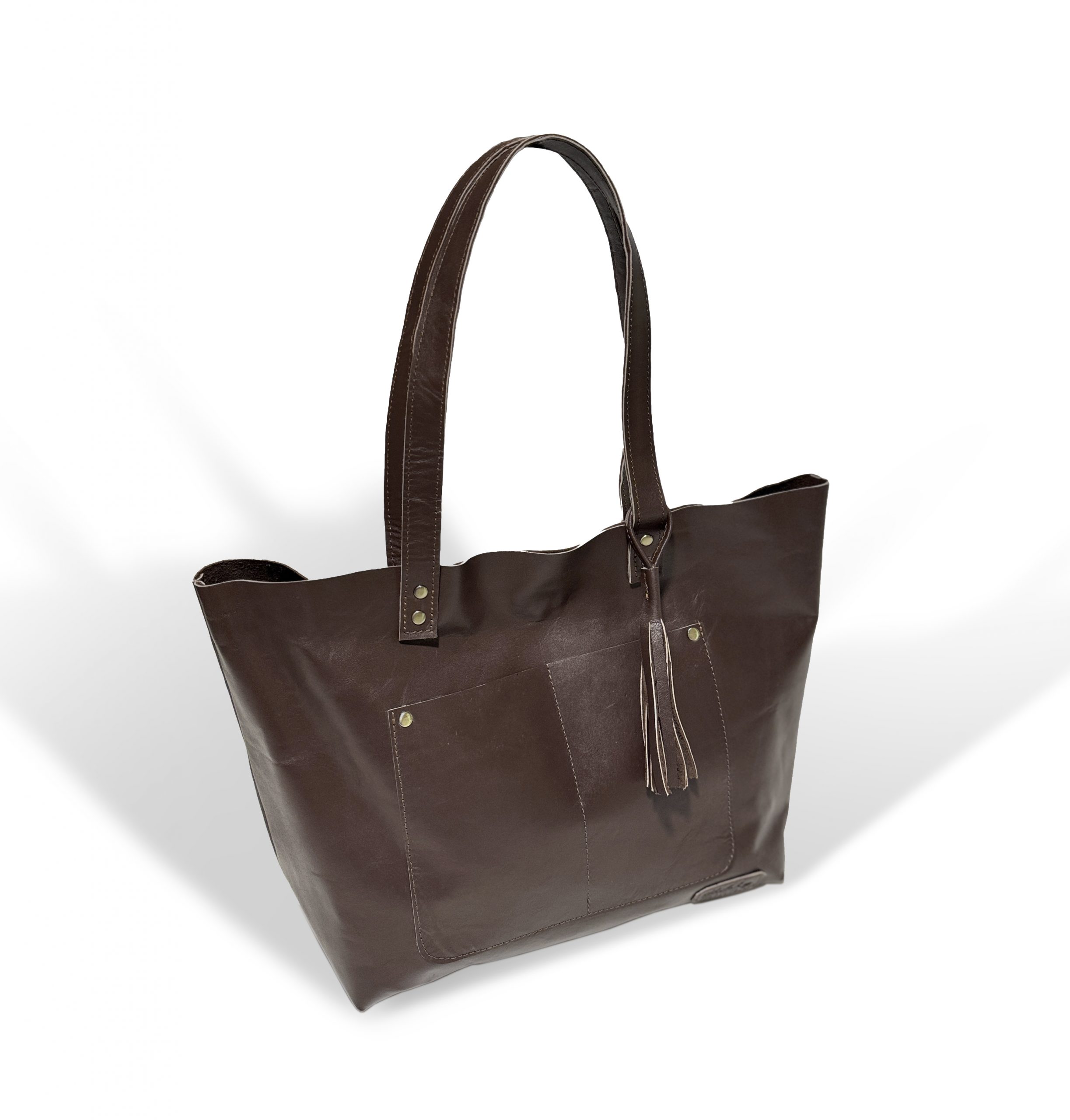 Mary Major mid-sized leather tote in Espresso