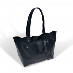 Mary Major mid-sized leather tote in Midnight