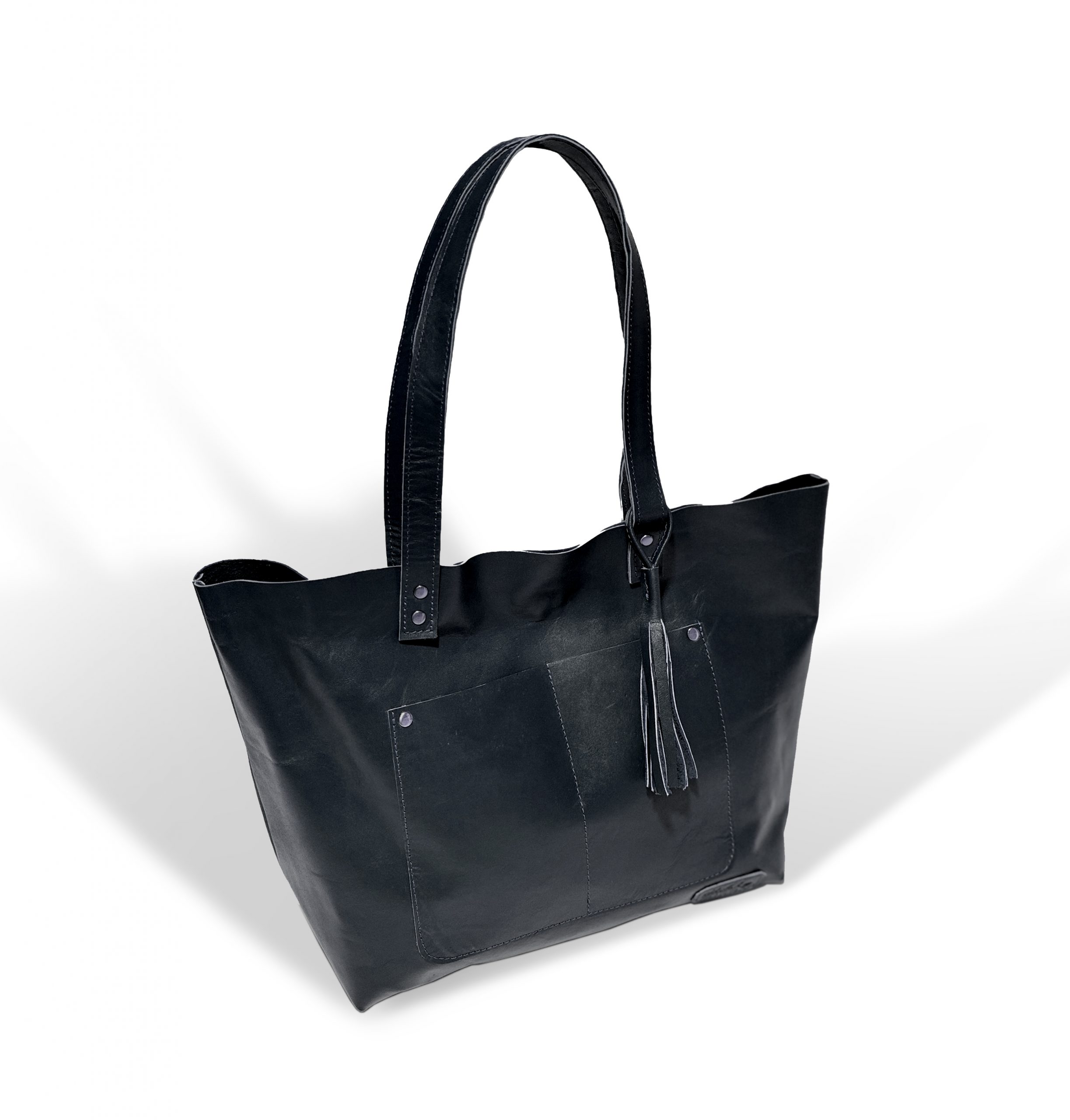 Mary Major mid-sized leather tote in Midnight