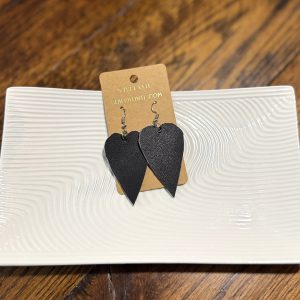 Hearts (Black) – Earrings - Image 2